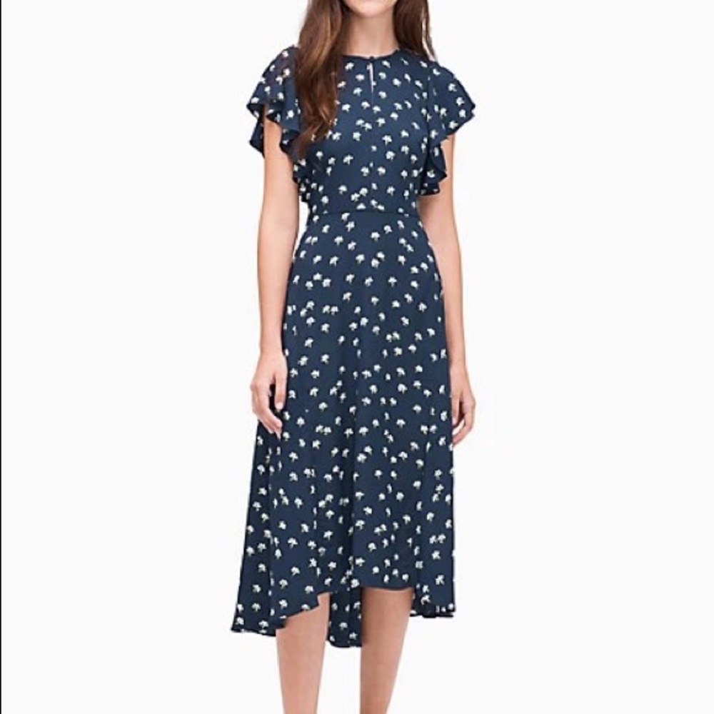 Kate Spade Daisy Toss Flutter Sleeve Dress